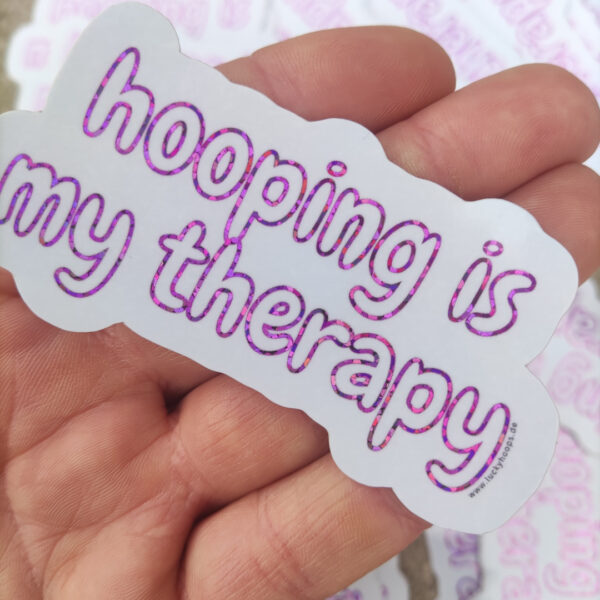 hooping-is-my-therapy-glitzer-sticker